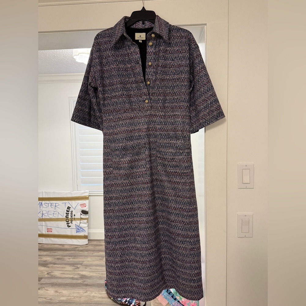 Tuckernuck Textured Multicolor Jacket with Gold Buttons